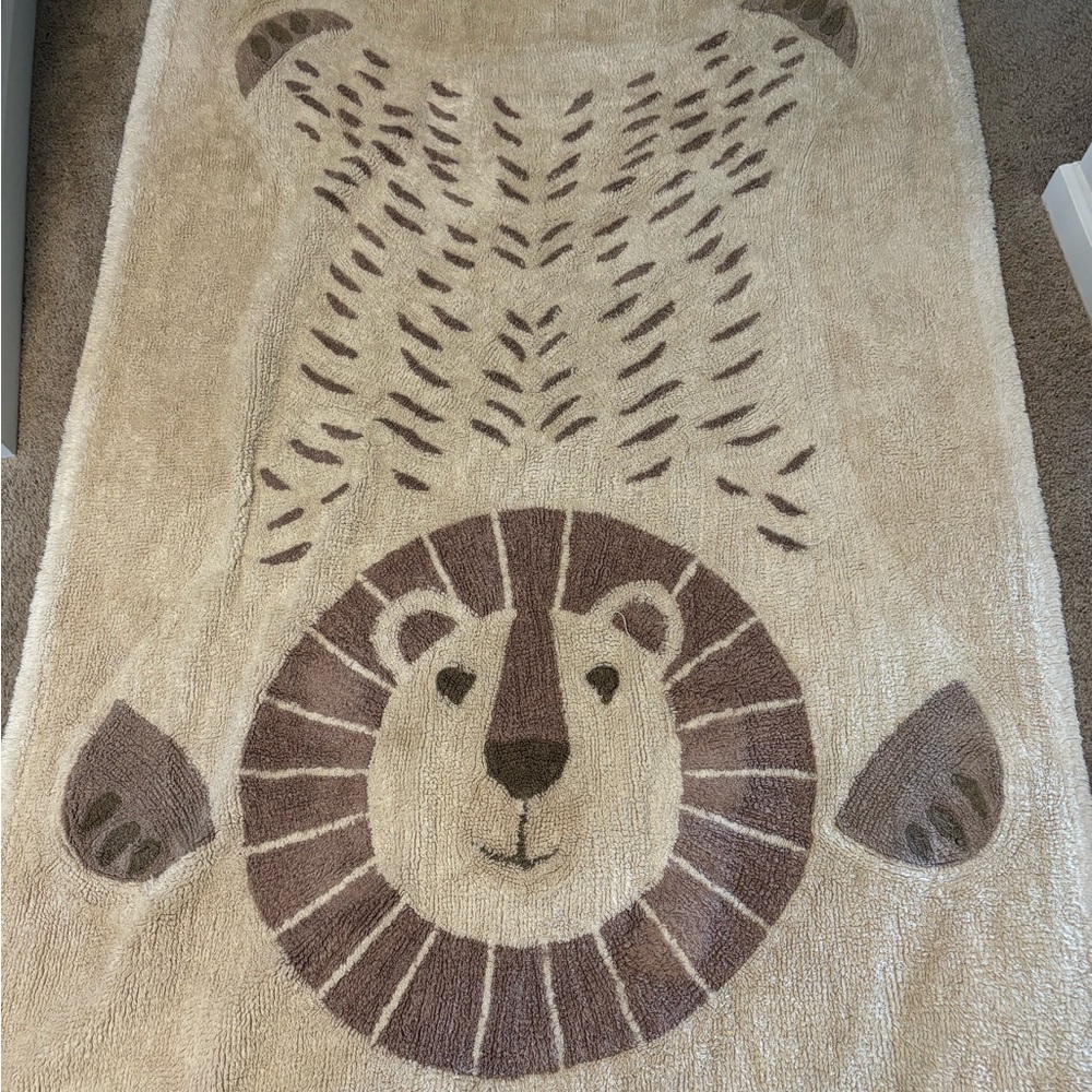 Lion Machine Washable Nursery Rug 6x4